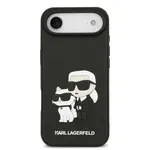 Zadní kryt Karl Lagerfeld 3D Rubber Karl and Choupette pro Apple iPhone Air, černá