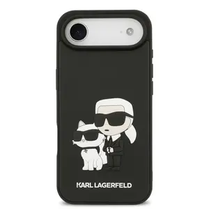 Zadní kryt Karl Lagerfeld 3D Rubber Karl and Choupette pro Apple iPhone Air, černá