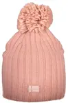 Růžová čepice s bambulí