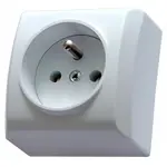 Ospel Zásuvka BIS na omietku uzemnená, 16A, 250V, 3520W, IP20, biela