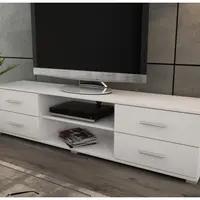 Široký TV stolek Oskar TV, bílý, šířka 180 cm