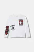 Bavlnené tričko s dlhým rukávom Guess