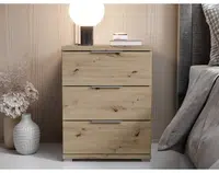 Noční stolek se 3 zásuvkami Smilla, výška 61 cm, dub artisan