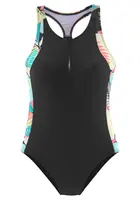 LASCANA ACTIVE Športové jednodielne plavky  zmiešané farby / čierna