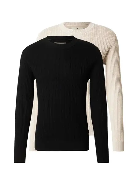 Jack & Jones Premium Sveter 'JPRBLUBARKLEY'  béžová / čierna