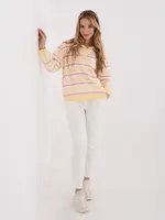 Žlutá pruhovaná halenka s krátkým rukávem