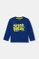 Dětské bavlněné tričko s dlouhým rukávem Guess