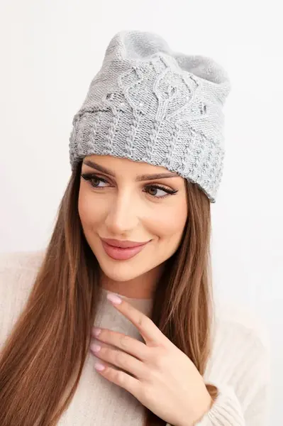 Dámská zimní čepice Kesi s vlnou, šedá