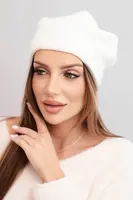 Kesi dámska klasická vlnená čiapka K420 ecru