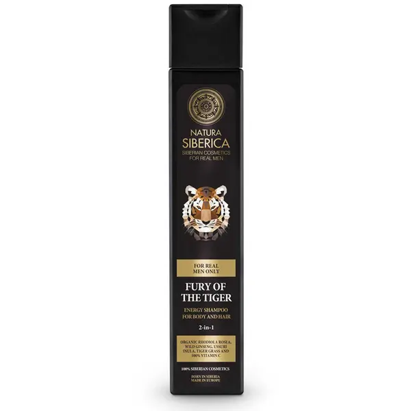 NATURA SIBERICA Energizující šampon na vlasy a tělo 2v1 Nezkrotnost tygra 250 ml