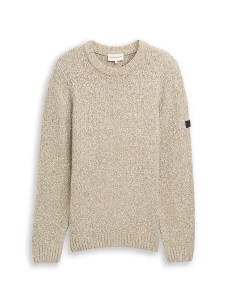 TOM TAILOR Sveter  biela ako vlna