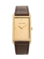 Calvin Klein Analógové hodinky 'Dapper'  tmavohnedá / zlatá