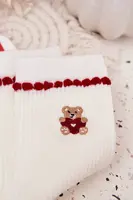 Vánoční ponožky Aura.via s medvídkem