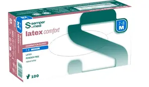 Sempermed Latex Comfort vel. M vyšetřovací rukavice nepudrované 100 ks