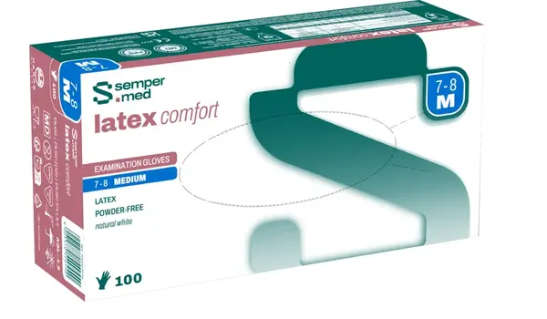 Sempermed Latex Comfort vel. M vyšetřovací rukavice nepudrované 100 ks