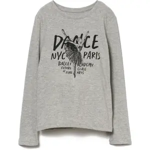 GAP V-OCT LS VAL GR Dívčí triko, šedá, velikost
