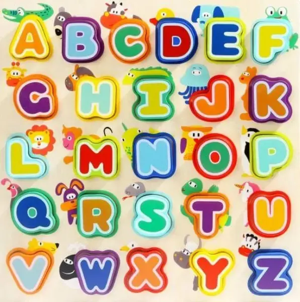 Puzzle Písmena a zvířata, dřevěné