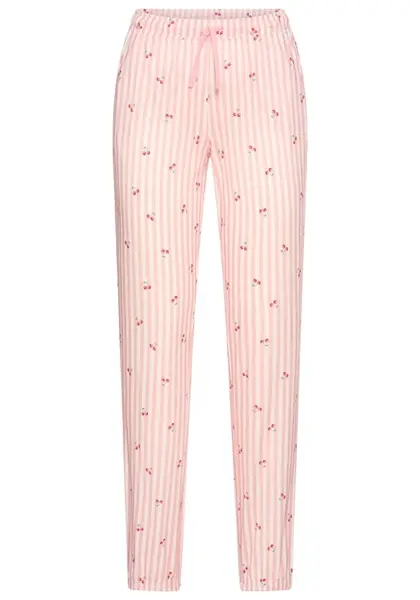 VIVANCE Pyžamové nohavice  ružová / červená / biela