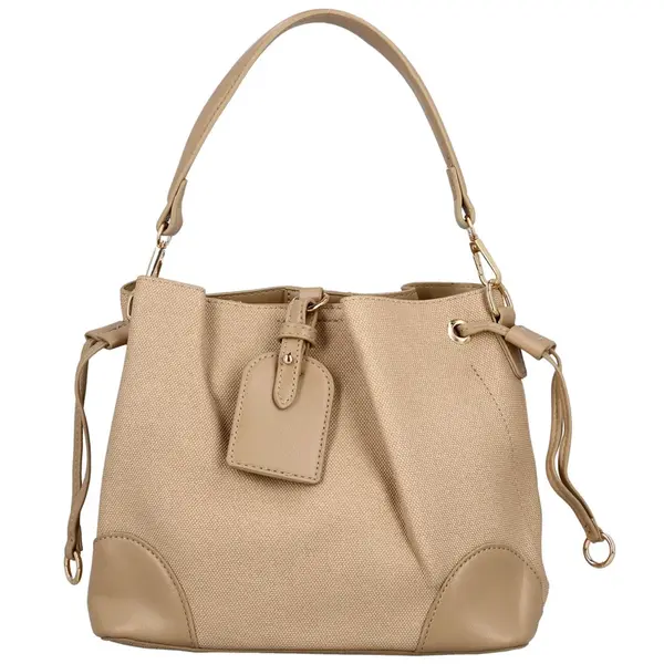 Módní dámská koženková kabelka na rameno Linna, béžová