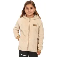 KILPI NORKA Dívčí chlupatá fleecová mikina s kapucí, béžová, velikost