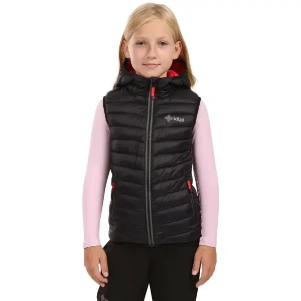 KILPI TOMM Dívčí zateplená vesta, černá, velikost
