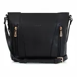 Kožená dámska crossbody kabelka Fagola Lilea - čierna