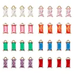 32Pcs 8 Colors Transparent Glass Charms