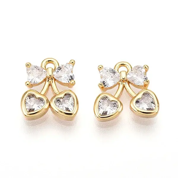 Brass Micro Pave Cubic Zirconia Charms