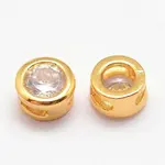 Brass Micro Pave Cubic Zirconia Beads