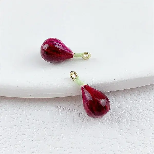 Fruit Alloy Enamel Pendants