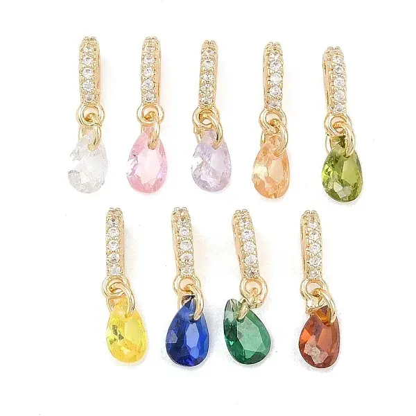 Brass Micro Pave Cubic Zirconia Pendants