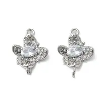 Brass Micro Pave Cubic Zirconia Connector Charms