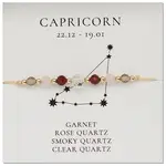 Natural stone constellation bracelet with 12 zodiac signs