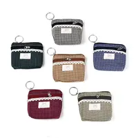 Plaid Pattern Cotton Cloth Wallets