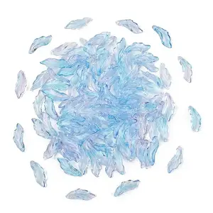 100Pcs Baking Paint Transparent Glass Pendants
