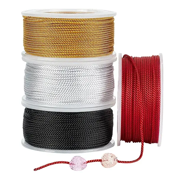 4 Rolls 4 Colors Round Nylon Cords