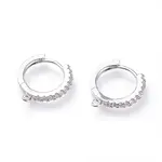 Brass Micro Pave Cubic Zirconia Huggie Hoop Earring Findings