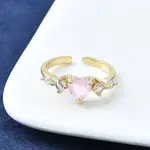 Brass Micro Pave Cubic Zirconia Open Cuff Rings for Women