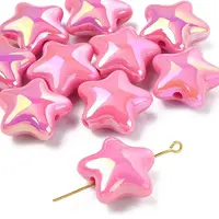 10Pcs UV Plating Plastic Beads