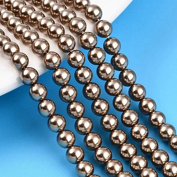 Baking Painted Pearlized Glass Pearl Bead Strands