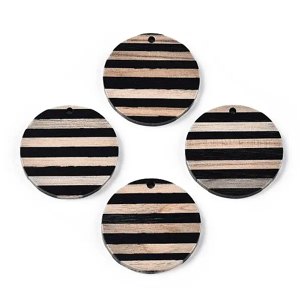 Stripe Resin & Wood Pendants