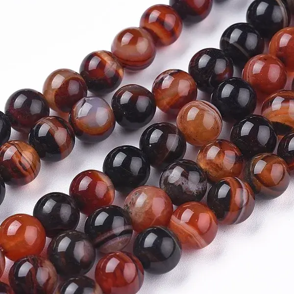 Natural Striped Agate/Banded Agate Beads Strands