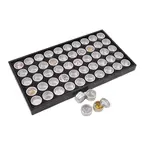 Clear Window Aluminum Flat Round Grids with Black Tray Bead Storage Containers