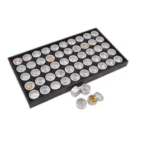 Clear Window Aluminum Flat Round Grids with Black Tray Bead Storage Containers