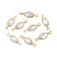 Brass Clear Cubic Zirconia Connector Charms