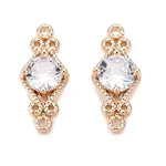 Brass Pave Faceted Glass Connector Charms