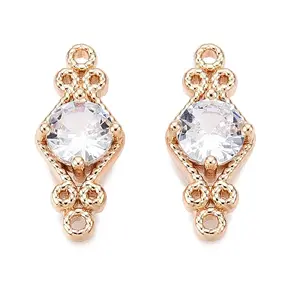 Brass Pave Faceted Glass Connector Charms