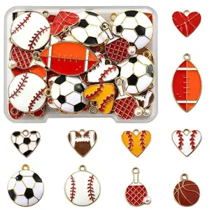 40Pcs 10 Styles Alloy Enamel Pendants