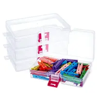 1 Grid Transparent PP Plastic Bead Containers with Hinged Lids