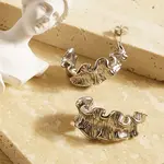 Stainless Steel C-Shaped Stud Earrings